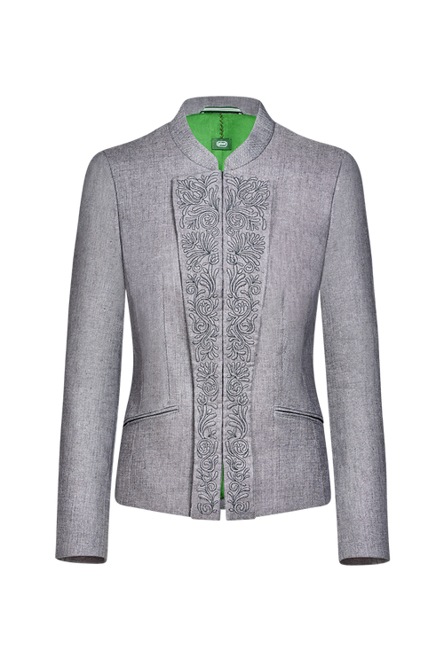 Jacke mit Lederhosen-Stickerei