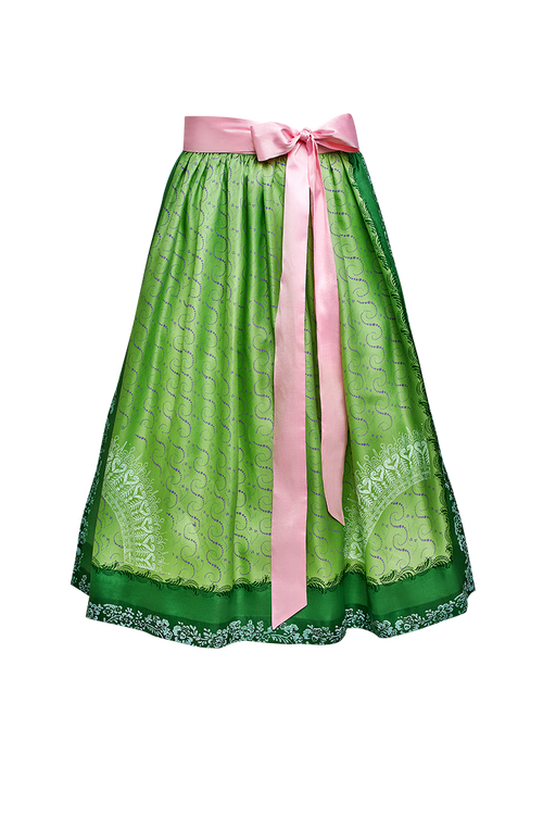 Handdruck-Schürze aus Seide