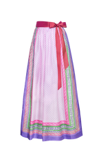Hand-printed apron - pink-green 64 / M