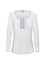 Cross-stitch shirt - white-green 14 / 42