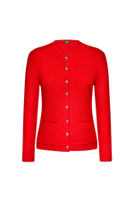 Purl/purl cardigan with a difference - red 30 / S