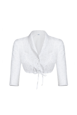 Dirndl blouse with shawl collar - white-black 17 / 36