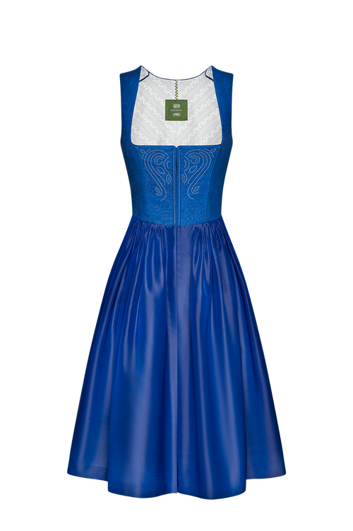 Blaudruck Dirndl mit Nieten besetzt