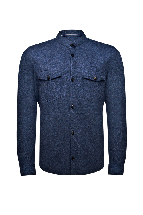 Shirtjacket in offenkantigem Strick