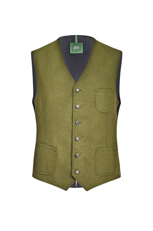 Vorpatiniertes Gilet aus Baumwolle/Leinen