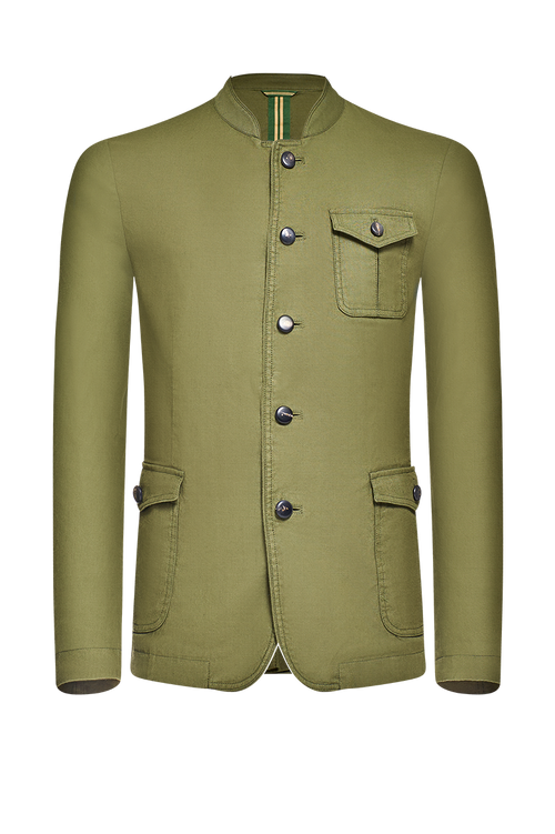 Patinierte Jacke aus Baumwolle/Leinen