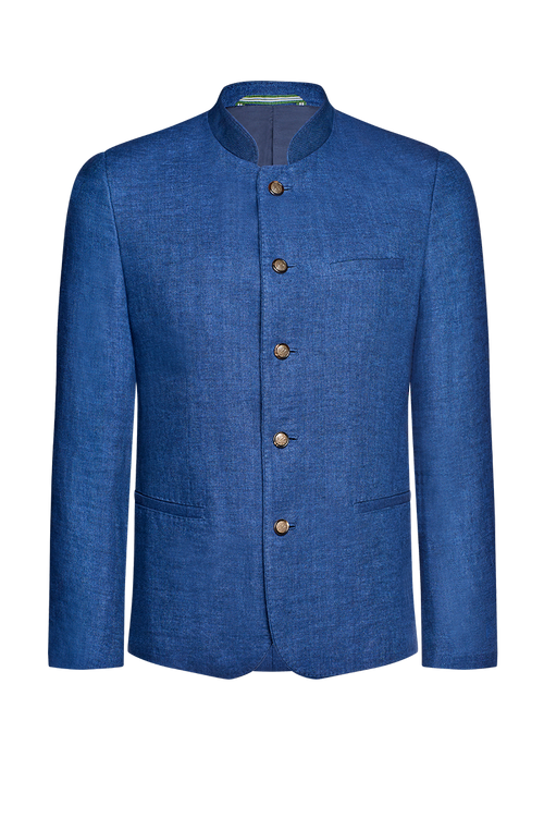 Leinenjacke mit Stehkragen