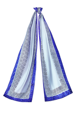 Silk shawl - dark blue - grey 571 / 1