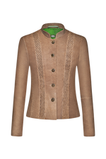 Smocked leather jacket - brown 81 / 36