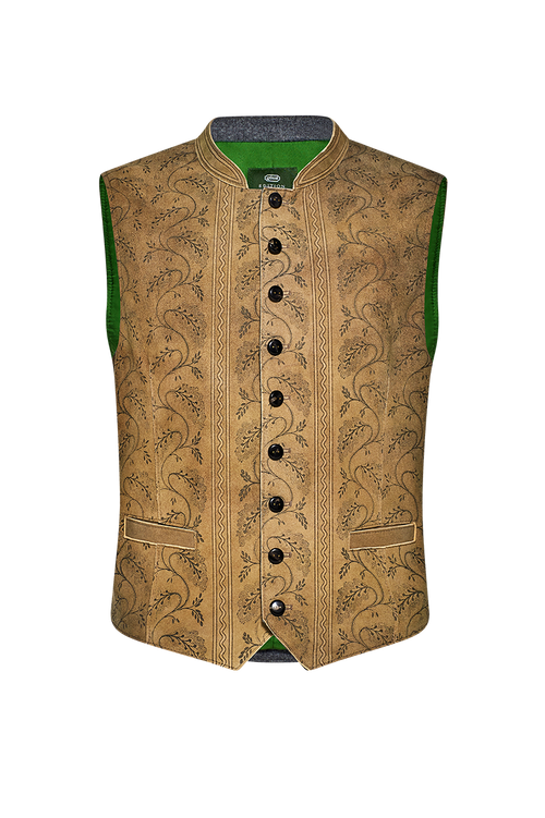Gilet aus Leder mit Handdruck
