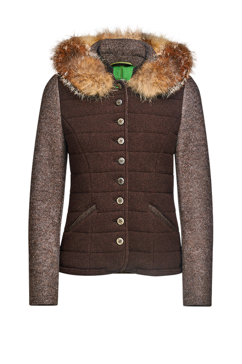 Stepp-Strickjacke mit Walk und Fuchs