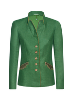 Leinenjacke mit Leder - Miniatur 1