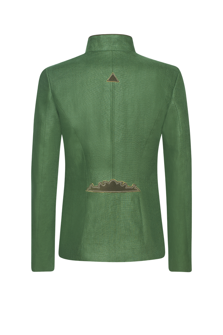 Leinenjacke mit Leder - Bild 2