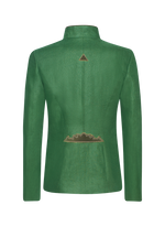 Leinenjacke mit Leder - Miniatur 2