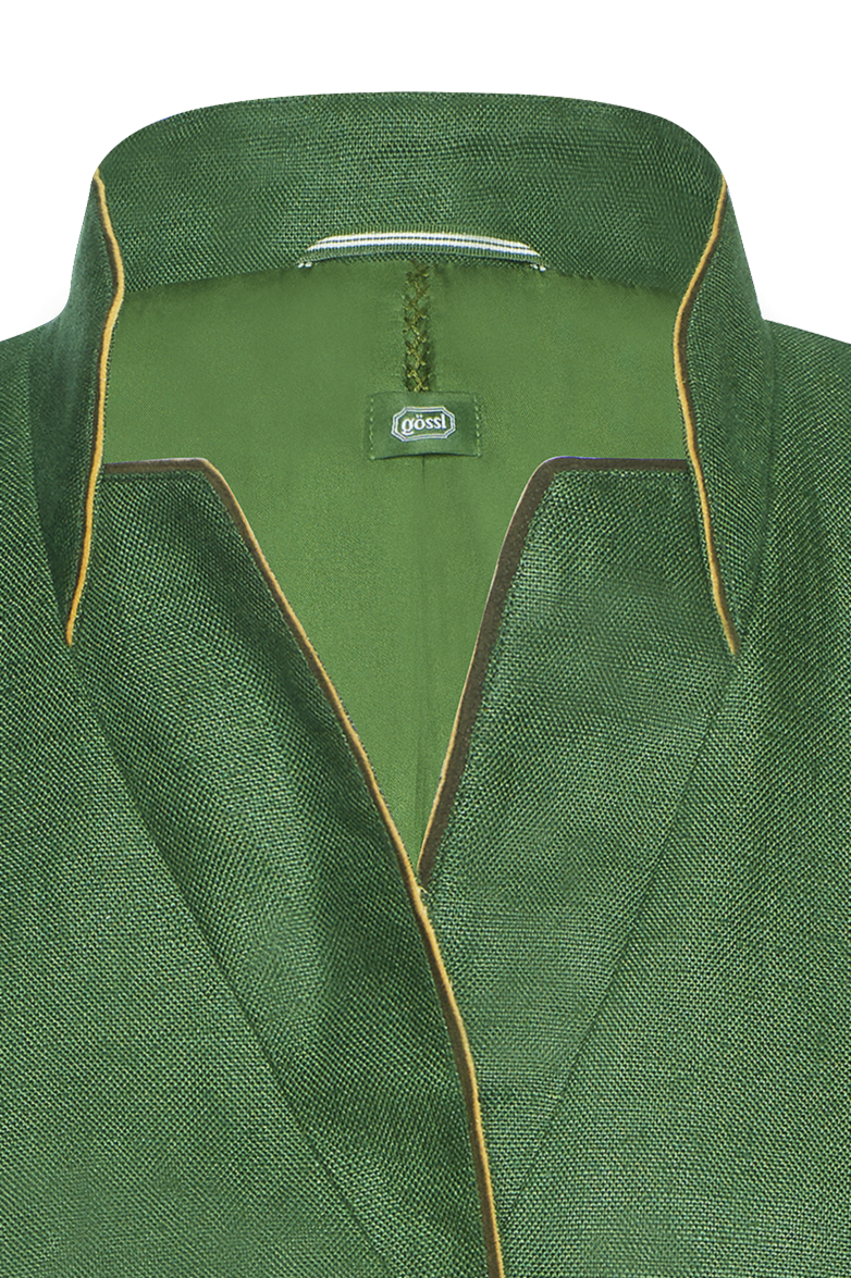 Leinenjacke mit Leder - Bild 3