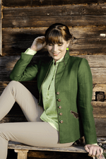 Leinenjacke mit Leder - Miniatur 5