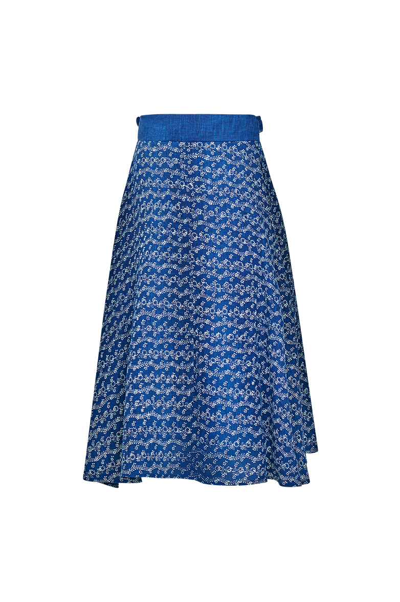 Wickelrock im Blaudruck - Translation missing: de.products.product.media.image 2