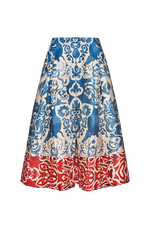 Faltenrock mit Kontrastborte - Miniatur 1