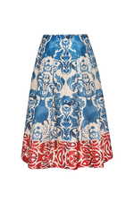 Faltenrock mit Kontrastborte - Miniatur 2