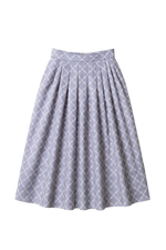 Linen skirt Florale Eleganz - blue-grey 57 / 34