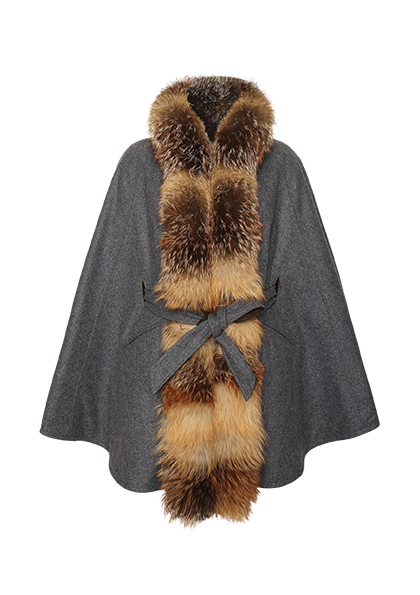 Wendecape mit Pelzbesatz