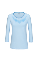 Shirt mit floraler Wolldocht-Stickerei - Miniatur 1