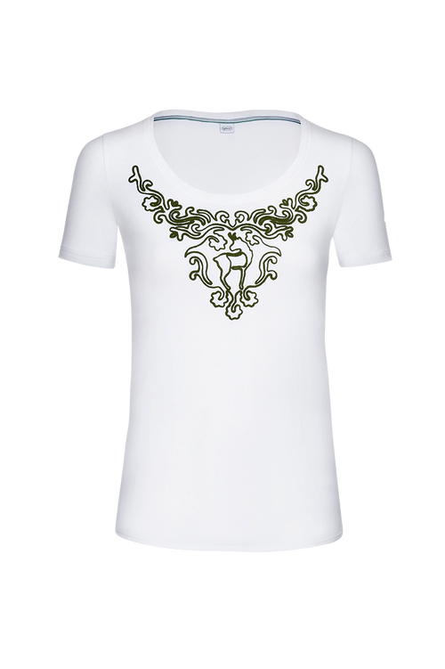 Jersey Shirt mit Stickerei