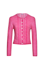 Plattierte Strickjacke mit Brokatmuster - Miniatur 1