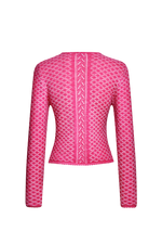 Plattierte Strickjacke mit Brokatmuster - Miniatur 2