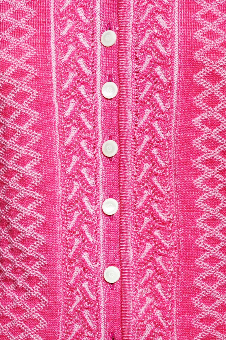 Plattierte Strickjacke mit Brokatmuster - Bild 4