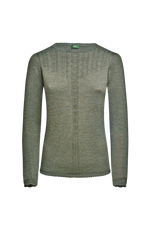 Knitted jumper in soft merino wool - green 40 / M