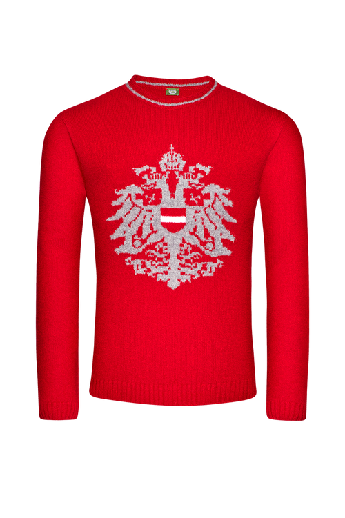 Strickpullover mit Doppeladler-Intarsie