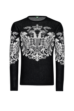 Knitted jumper with double eagle - black 70 / XL