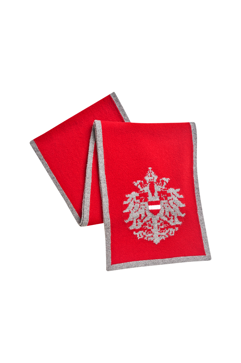 Gestrickter Schal mit Doppeladler-Intarsie - Translation missing: de.products.product.media.image 1