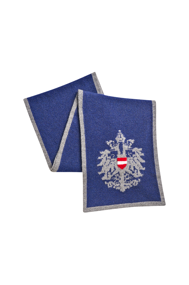 Gestrickter Schal mit Doppeladler-Intarsie - Translation missing: de.products.product.media.image 2