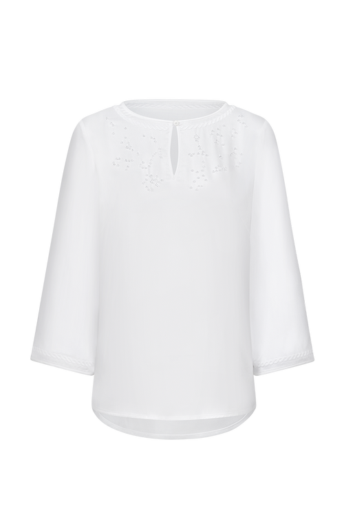 Bluse mit handgesetztem Strass