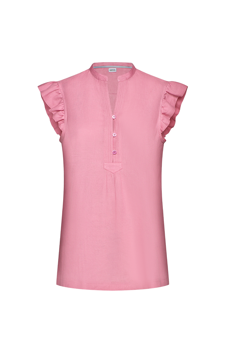 Leinenbluse mit Rüschenärmel - Bild 1