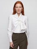 Cotton pussy-bow blouse - thumbnail 1