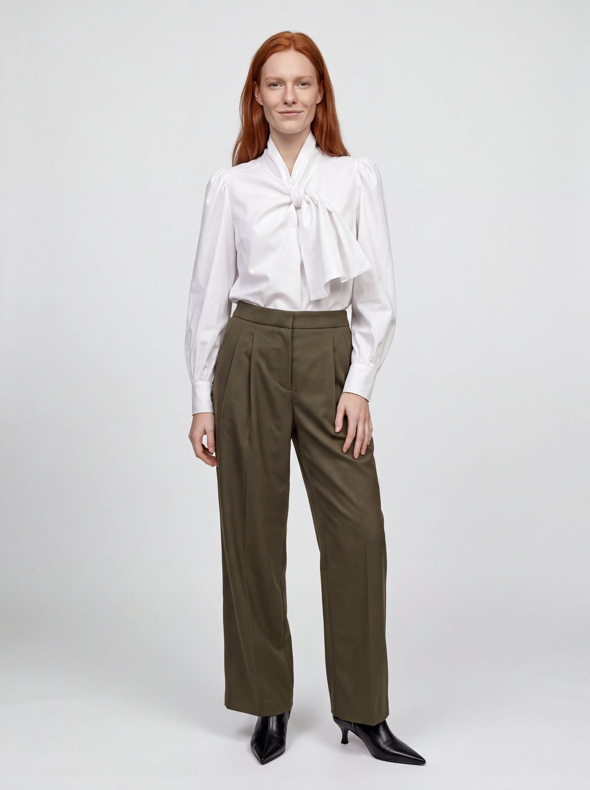 Cotton pussy-bow blouse - Image 4