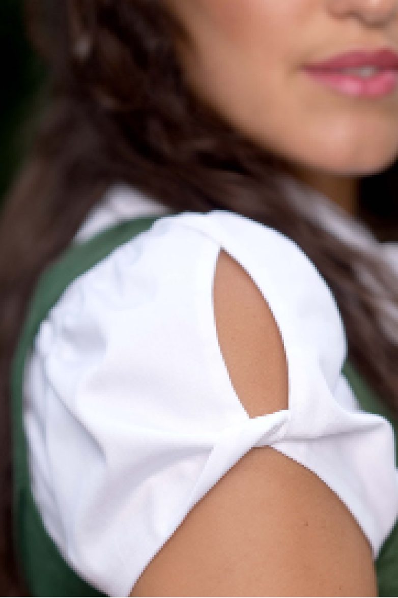 Dirndlbluse mit drapiertem Arm - Bild 7