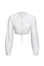 Edition Dirndl blouse in cotton satin - white 11 / 38