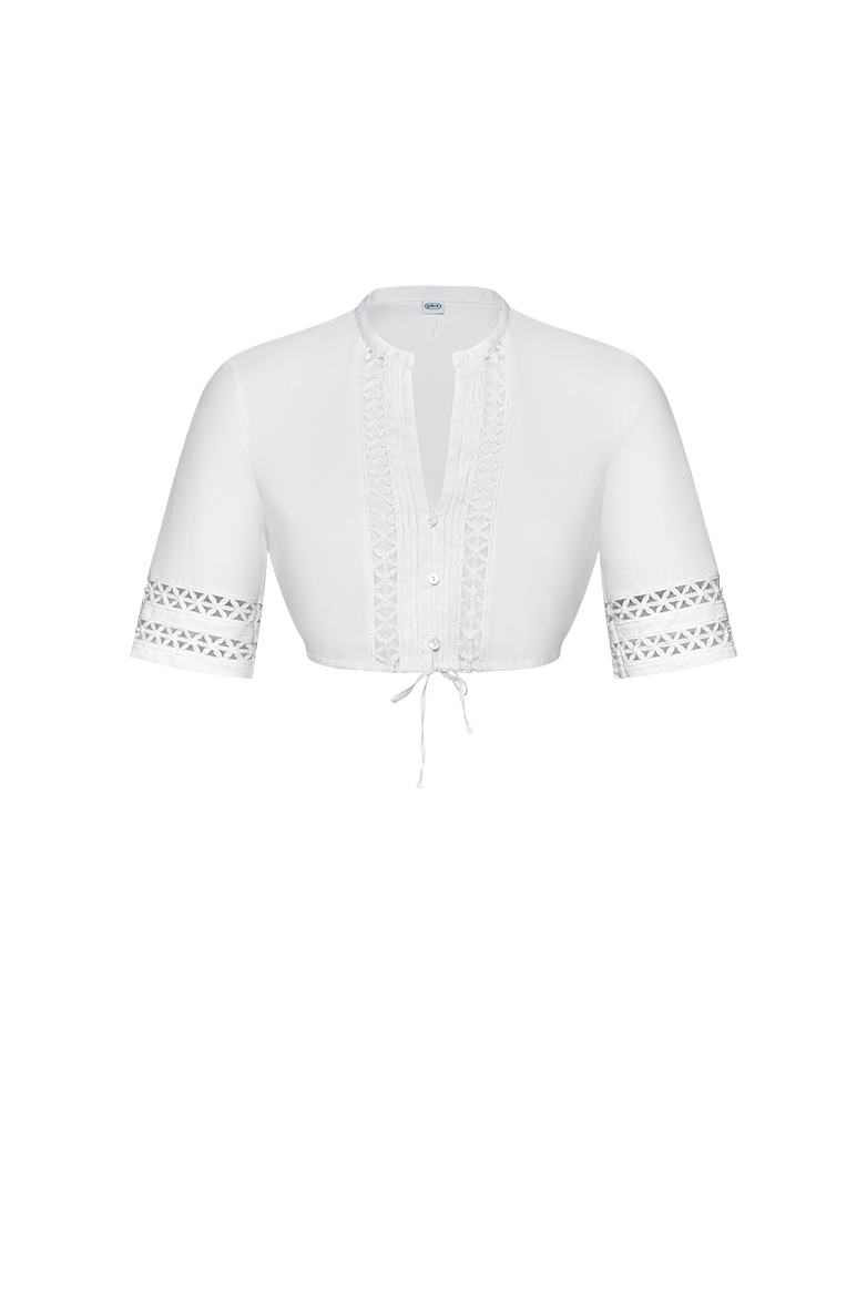 Dirndlbluse mit Spitzenbändern - Bild 1