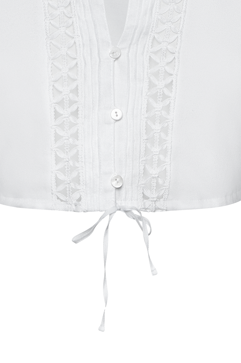 Dirndlbluse mit Spitzenbändern - Bild 4
