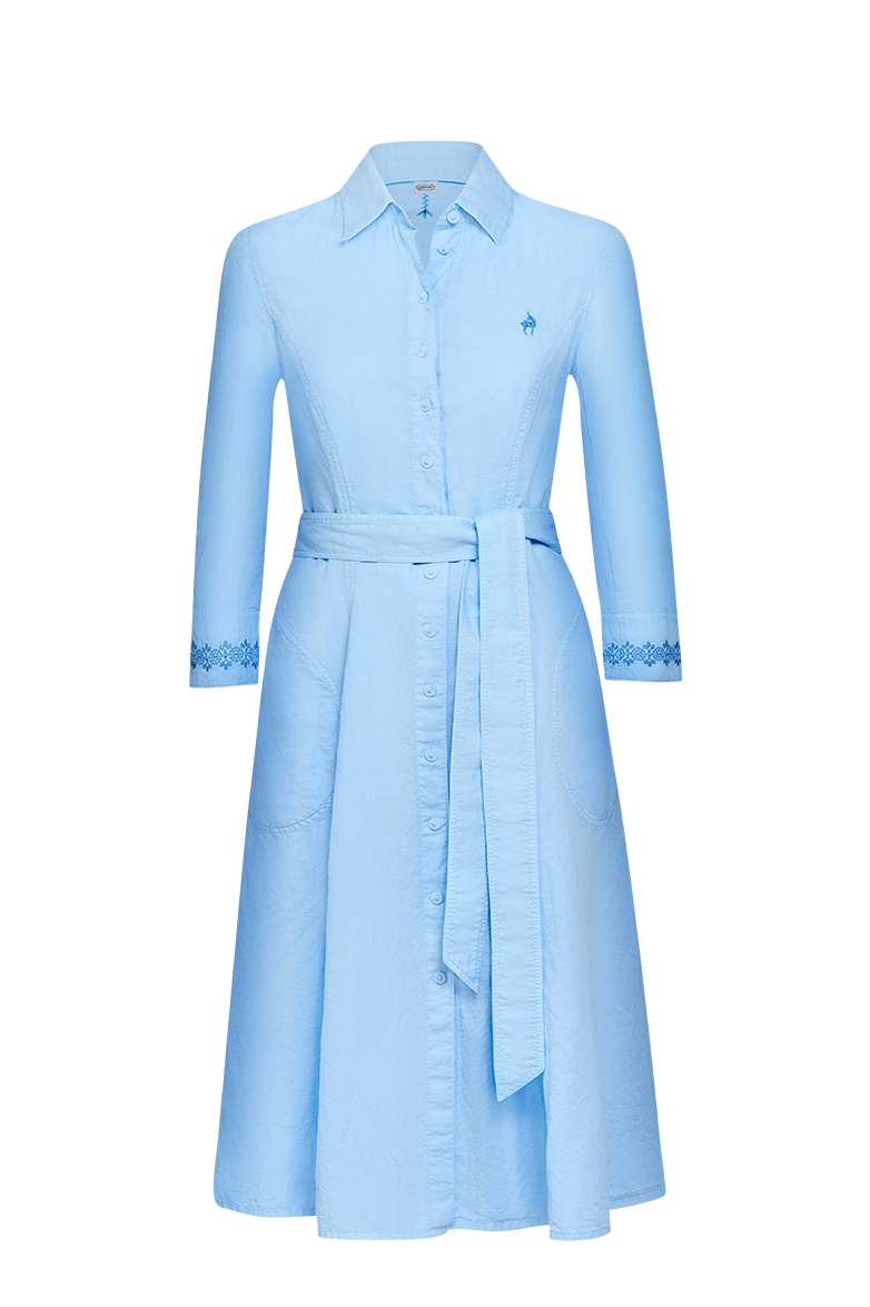 Shirt dress with model-pattern embroidery - Image 1