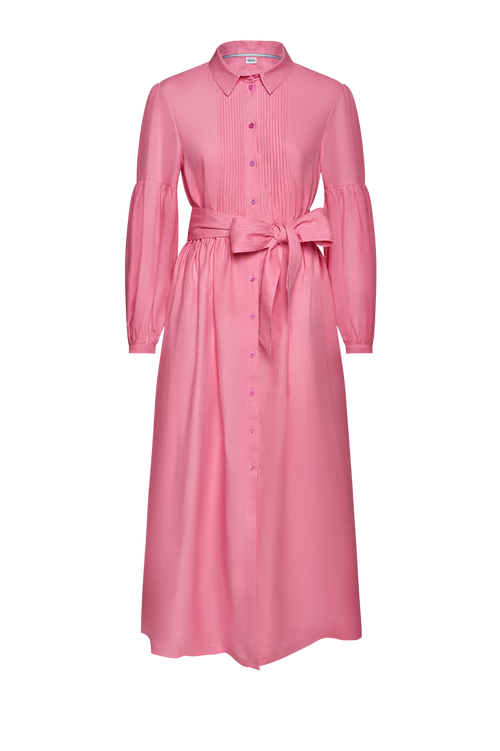 Leinenkleid mit Biesenfalten