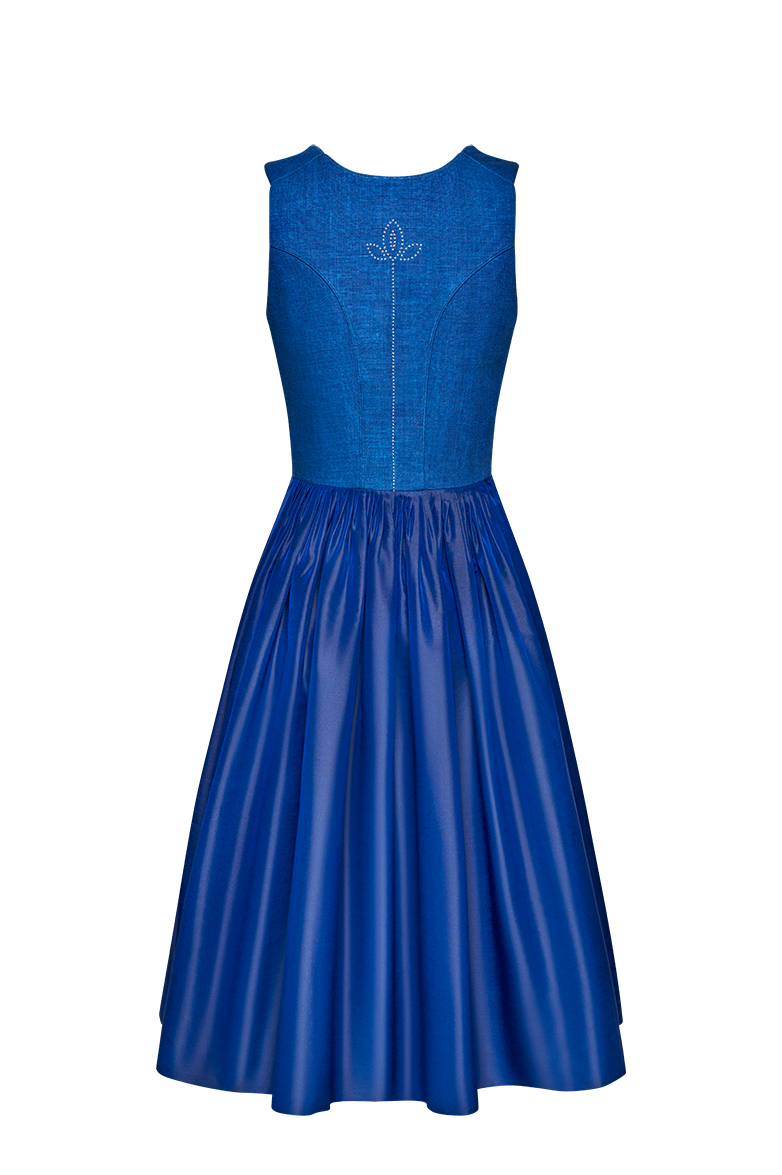 Blaudruck Dirndl mit Nieten besetzt - Bild 2