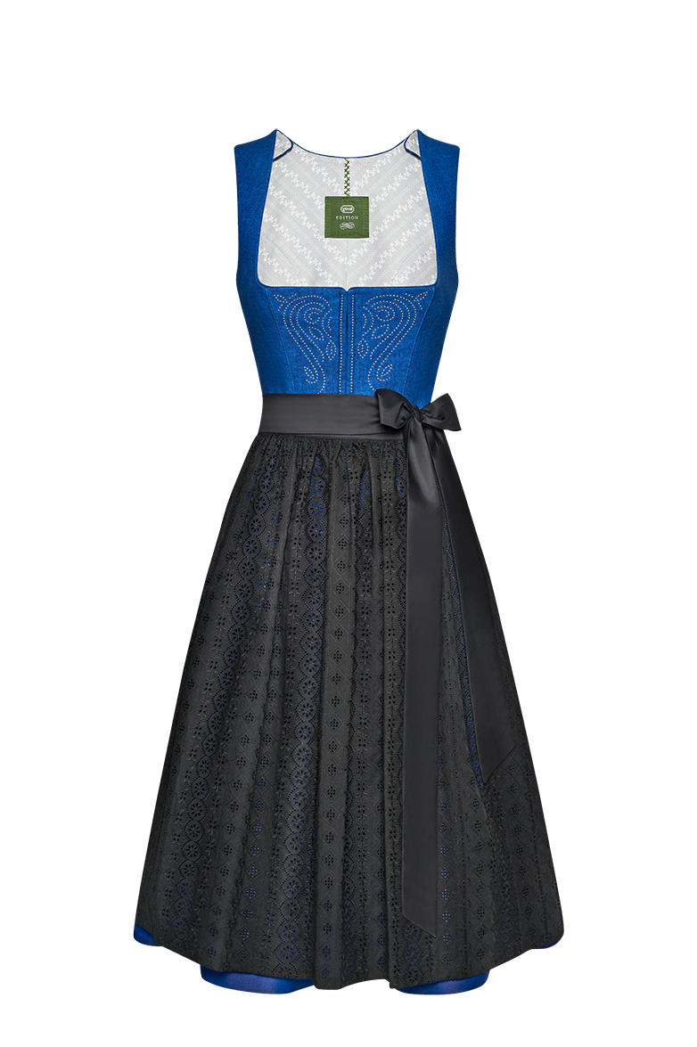 Blaudruck Dirndl mit Nieten besetzt - Bild 3