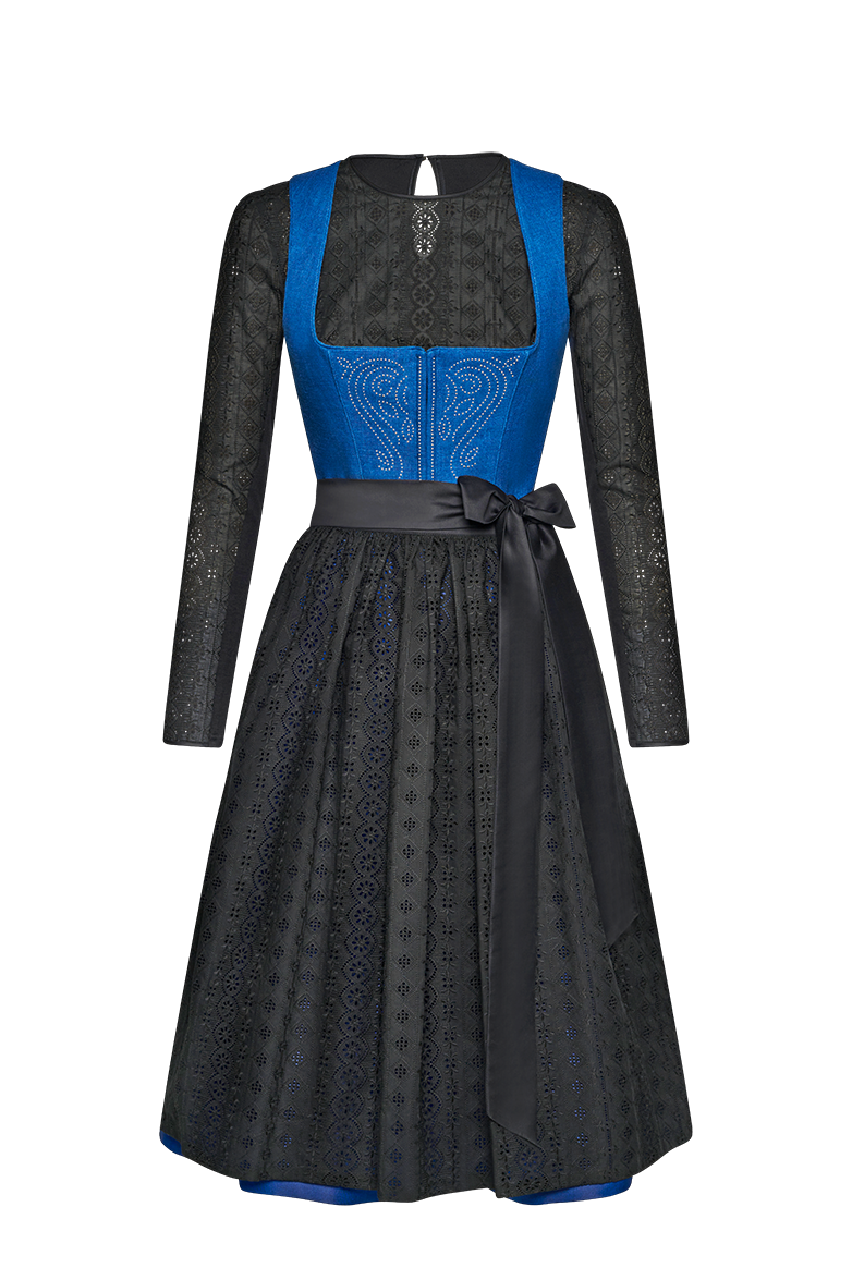 Blaudruck Dirndl mit Nieten besetzt - Bild 4
