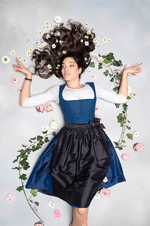 Blaudruck Dirndl mit Nieten besetzt - Miniatur 9