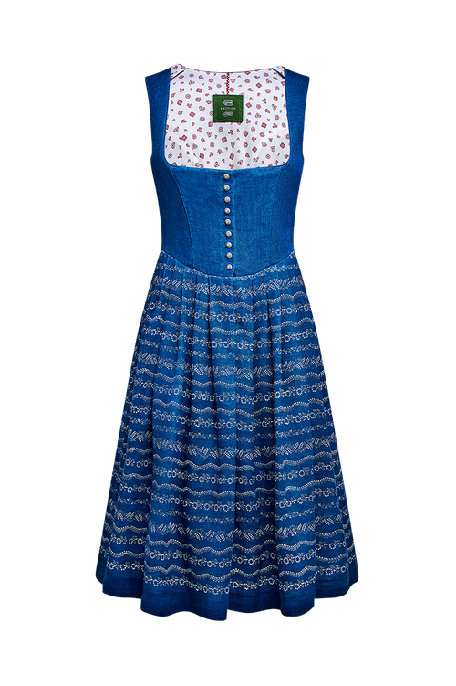 Dirndl aus Blaudruckleinen
